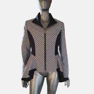 13. NUBIANO B&W houndstooth peplum jacket size 8
